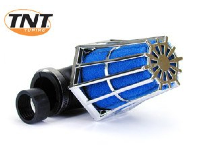 Luchtfilter R-Evo Tnt Ø28/35mm 90° Chroom/Blauw