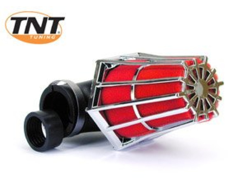 Luchtfilter R-Evo Tnt Ø28/35mm 90° Chroom/Rood