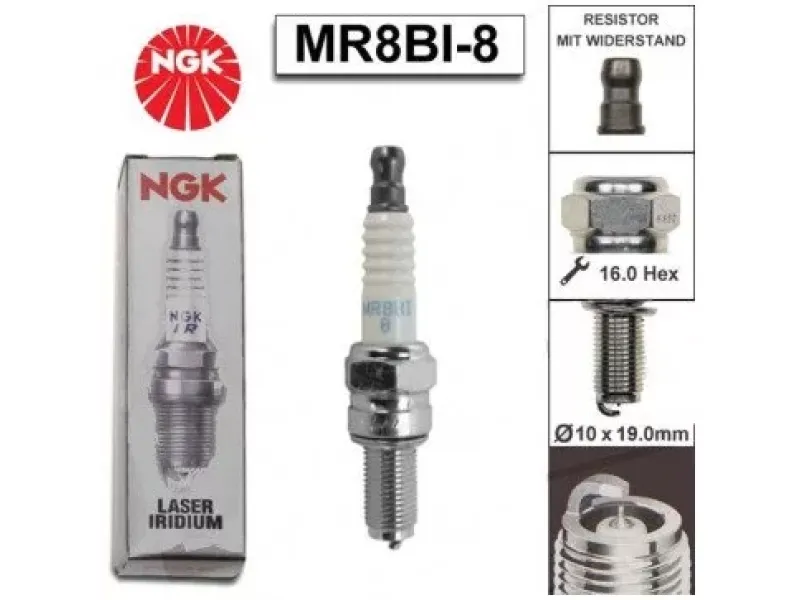 Bougie Piaggio Zip 4T 3v (iGet) Euro 4 injectie (NGK MR8BI-8)