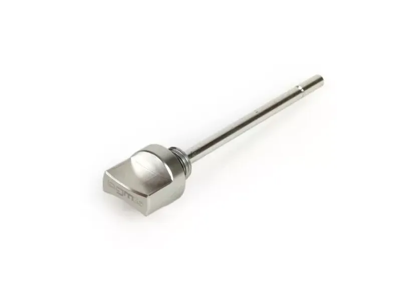 olievuldop met peilstok  BGM pro, versnellingsbakolie  piaggio leader/quasar/hpe   vespa et4, lx, lxv, s, gt, gts, gtv, gtl 125 300cc   geanodiseerd zilver