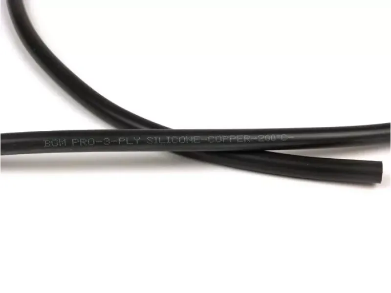 Ontstekingskabel  Bgm Pro, ø=7mm  Siliconen 3 Laags Koperen Geleider 1,5mm虏, Tot 200掳c, Zwart   1m