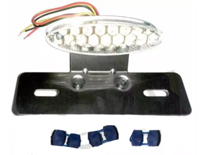 Achterlicht Uni Ovaal Led CE + ST Wit Benelux only	 
