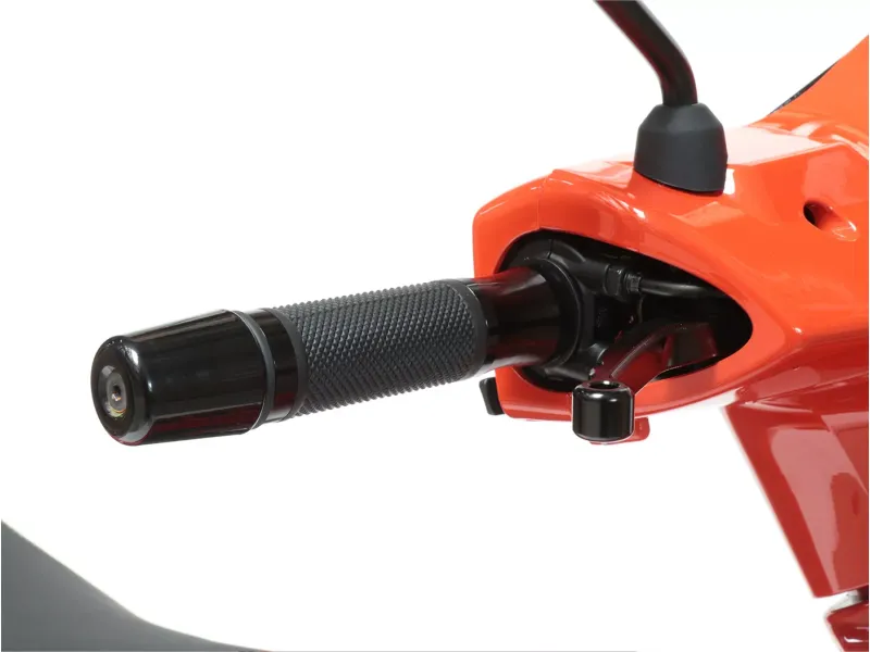 Paar Handvatten (paar) MOTO NOSTRA Alu Rub Ruitpatroon Vespa GT, GTL, GTS 125-200-250-300cc Ø 22,5-24mm, l=128mm Zwart