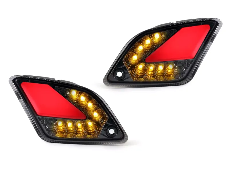 Paar Knipperlichten Achter MOTO NOSTRA (2014-2018) LED Volglicht Met Positielicht (E-keurmerk)- Vespa GT, GTL, GTV, GTS 125-300 Gerookt