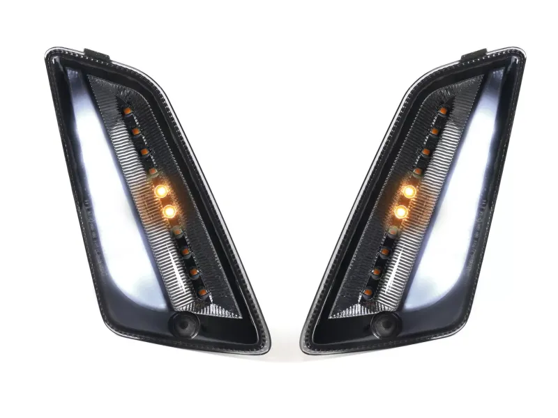 Paar Knipperlichten Voor MOTO NOSTRA (-2014) Dynamisch LED Sequentieel Licht Dagrijlicht (E-markering)  Vespa GT, GTL, GTV, GTS 125-300 Gerookt