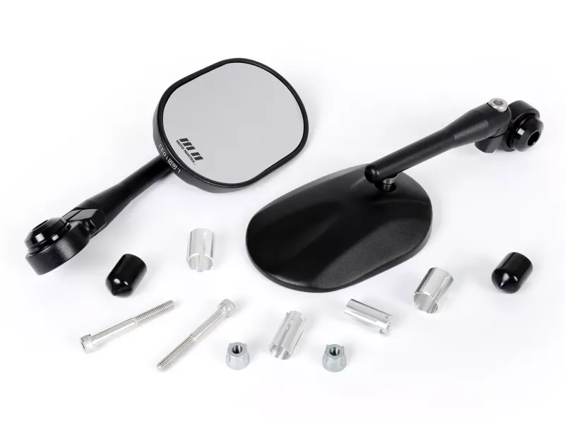 Paar spiegels -MOTO NOSTRA 1404 Aluminium CNC Stuuruiteinden  Matzwart