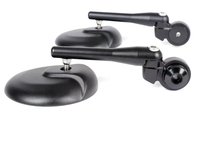 Paar Spiegels MOTO NOSTRA 1406 Aluminium CNC Rond Stuuruiteinden Matzwart