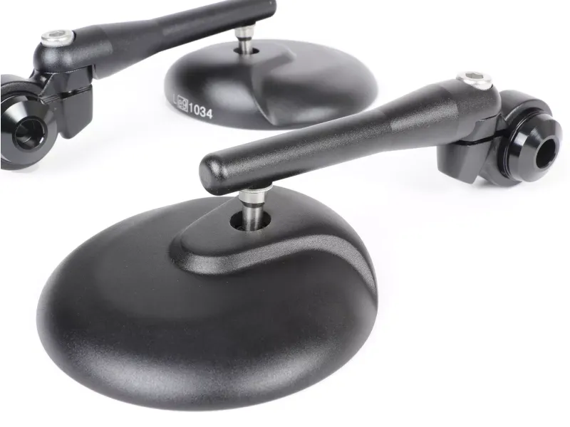 Paar Spiegels MOTO NOSTRA 1406 Aluminium CNC Rond Stuuruiteinden Matzwart