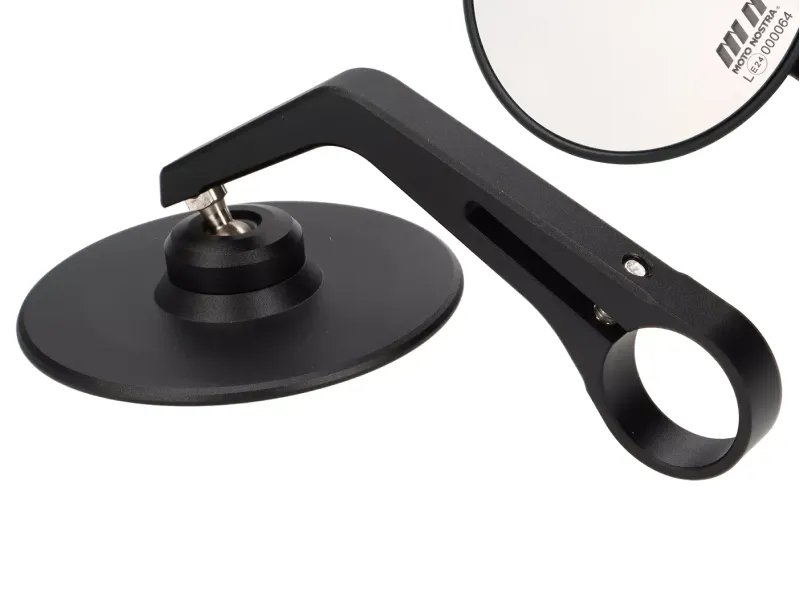 Paar Spiegels MOTO NOSTRA 1407 Aluminium CNC Ø=95mm Rond Stuuruiteinden Mat Zwart