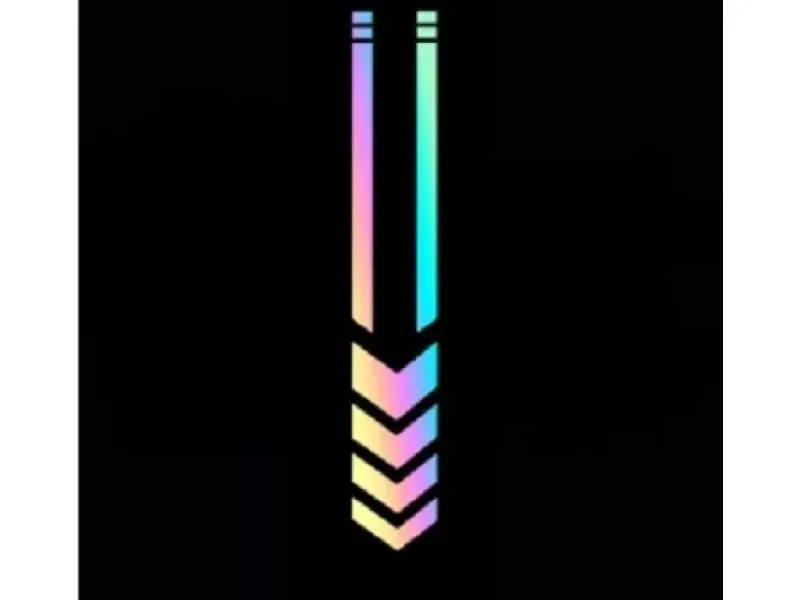 Reflecterende sticker - Pijl groot - Kleur: Multicolor
