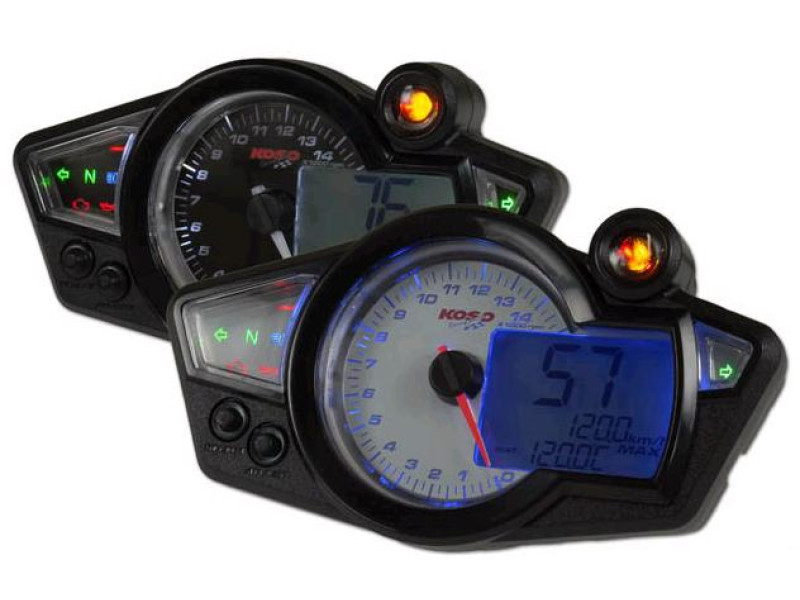 Race dashbord - Model: RX1N - Teller: Zwart - Verlichting: Blauw
