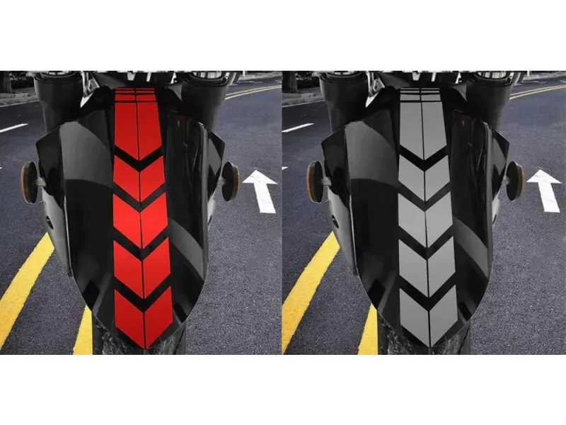 Reflecterende sticker - Pijl groot - Kleur: Zwart