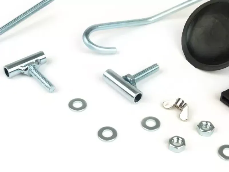 Reparatieset Voor Bagagedrager Opklapbaar Voorzijde MOTO NOSTRA Vespa Smallframe V50, PV125, ET3 Vespa Largeframe Rally180 Zilver
