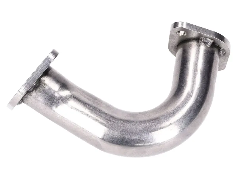 RVS uitlaatbocht  35mm voor Gilera Runner, Piaggio Hexagon, TPH, SKR, Italjet Dragster 125-180 2T