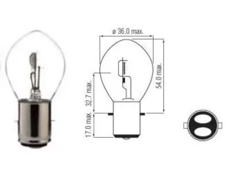 Lamp 12V-35/35W Ba20D