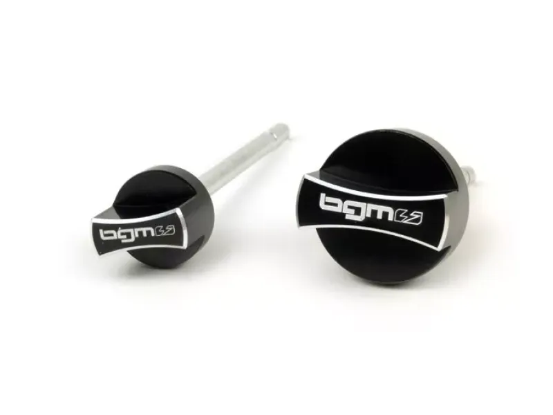 set olievuldoppen met peilstok  BGM pro, motorolie + versnellingsbakolie  piaggio leader/quasar   vespa et4, lx, lxv, s, gt, gts, gtv, gtl 125 300cc   zwart geanodiseerd