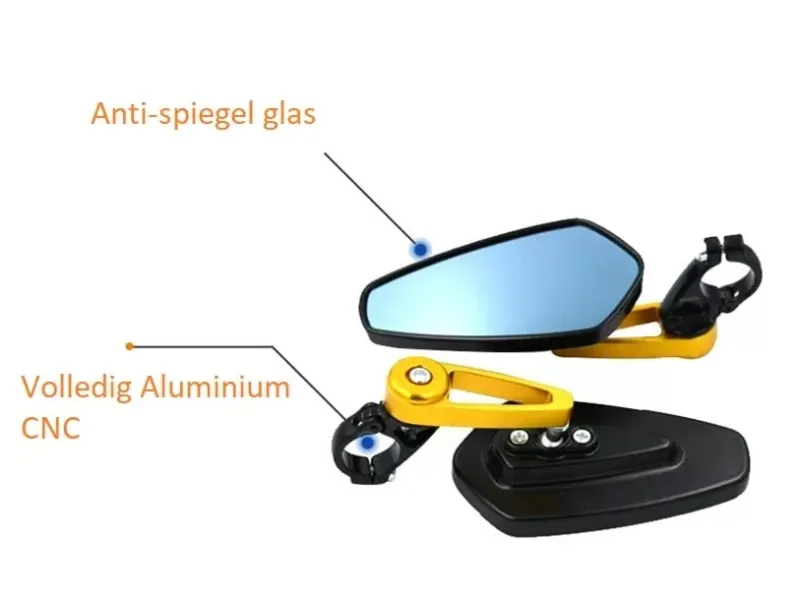 Bar-end Spiegels Piaggio Zip (Custom) Zwart