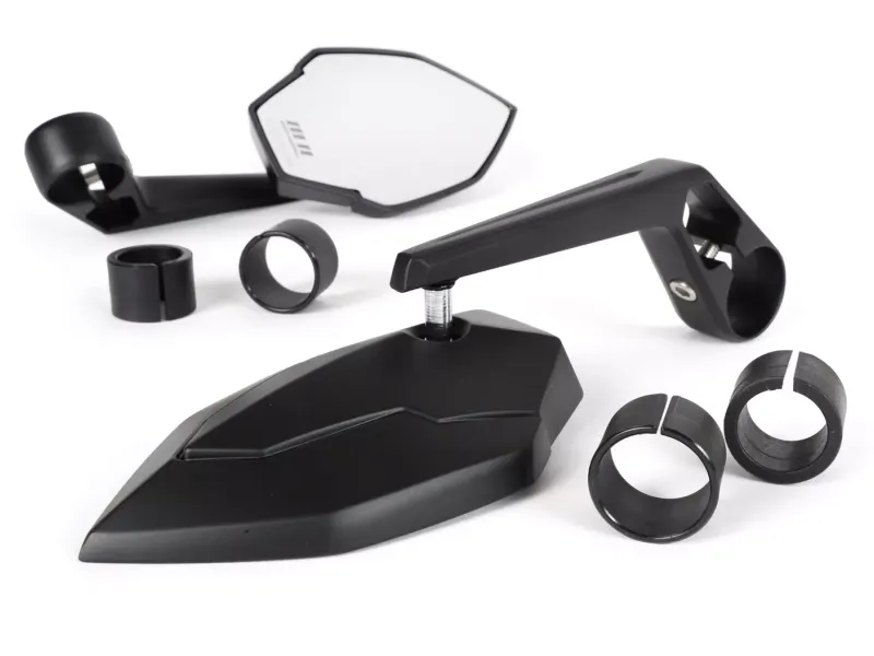 Spiegelset MOTO NOSTRA 1401 Stuuruiteinden- Aluminium Mat Zwart Geanodiseerd- E- Gemarkeerd