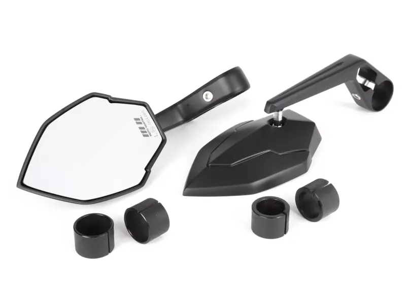 Spiegelset MOTO NOSTRA 1403 Stuuruiteinden Aluminium Mat Zwart Geanodiseerd- E Gemarkeerd