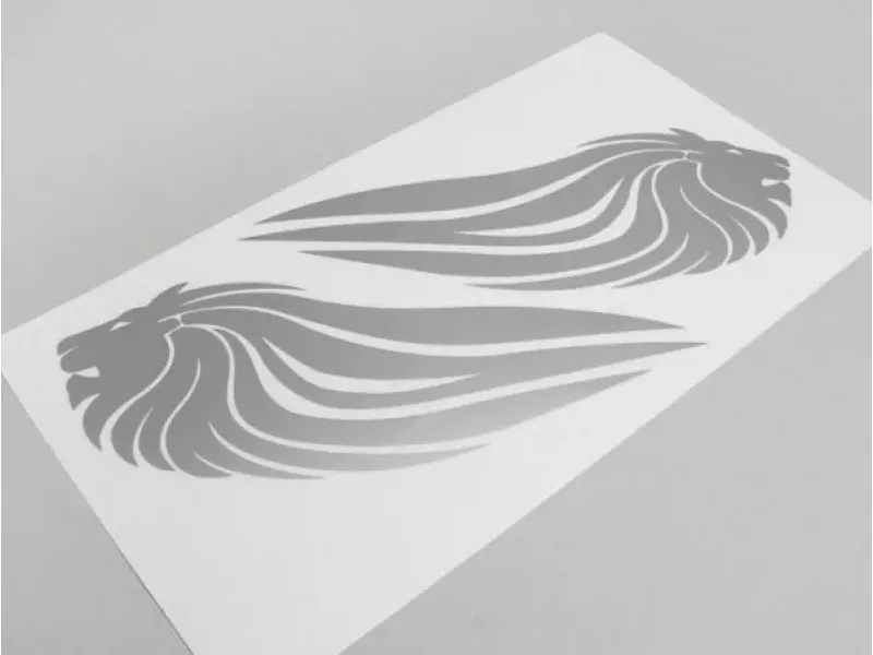 Stickerset Lion Head 154x292mm  Zilver