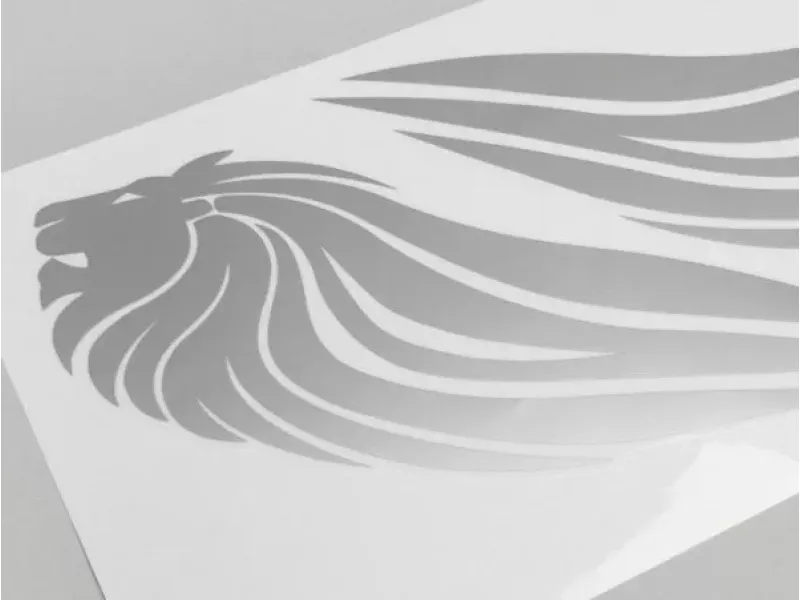 Stickerset Lion Head 154x292mm  Zilver