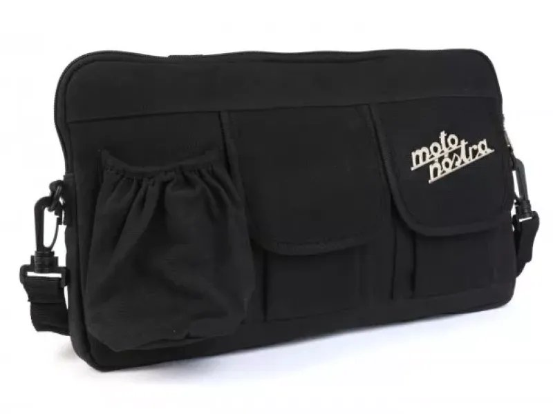 Tas Voor Bagageruimteklep (Incl. Bekerhouder) Moto Nostra Classic Waxed Canvas Geschikt Voor B.V. Vespa Lambretta Gtv Gts Hpe Supertech Touring  Zwart