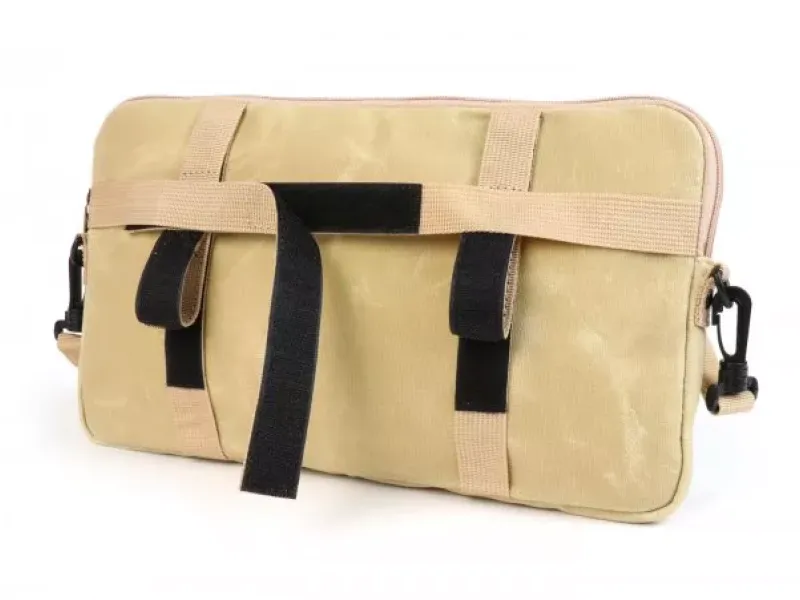 Tas Voor Bagageruimteklep (Incl. Gsm Hoesje (Tot 6,2 Inch Bijv. IPhone 11) Moto Nostra Classic Waxed Canvas Geschikt Voor B.V. Vespa Lambretta Gtv Gts Hpe Supertech Touring  Beige