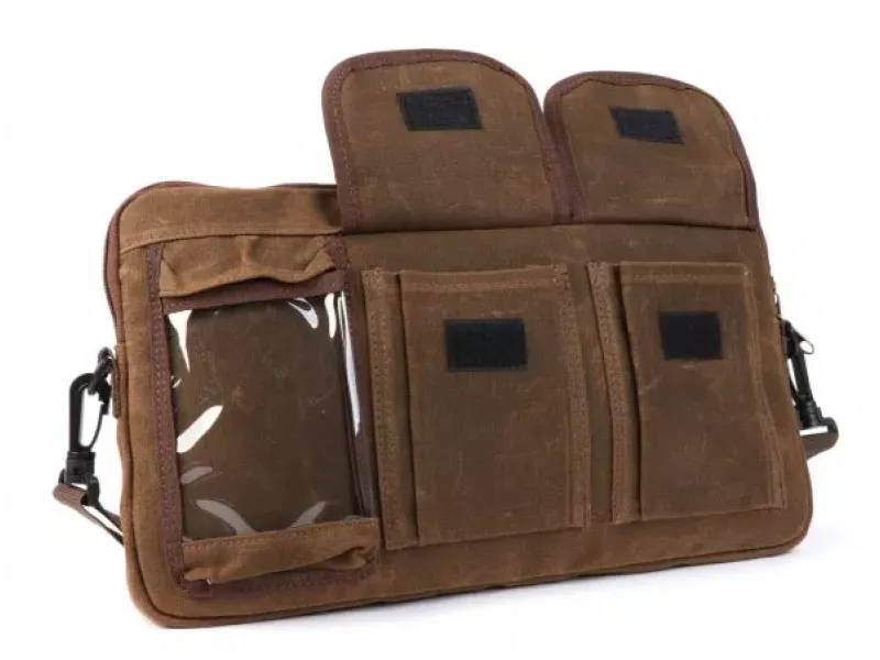 Tas Voor Bagageruimteklep (Incl. Gsm Hoesje (Tot 6,2 Inch Bijv. IPhone 11) Moto Nostra Classic Waxed Canvas Geschikt Voor B.V. Vespa Lambretta Gtv Gts Hpe Supertech Touring  Bruin