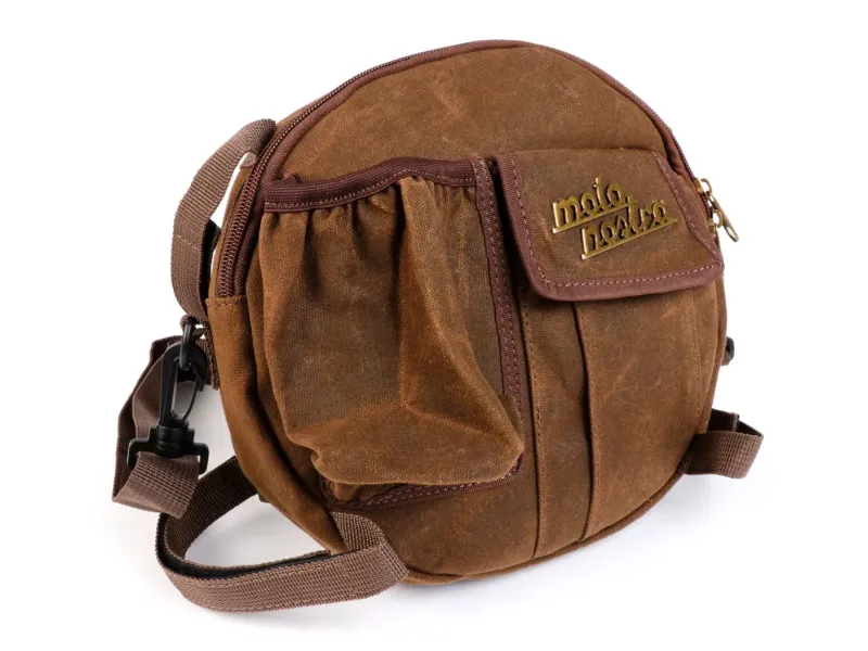 Tas Voor Reservewielhouder incl. Bekerhouder MOTO NOSTRA Classic 'Waxed Canvas' Geschikt Voor b.v. Vespa Lambretta Bruin