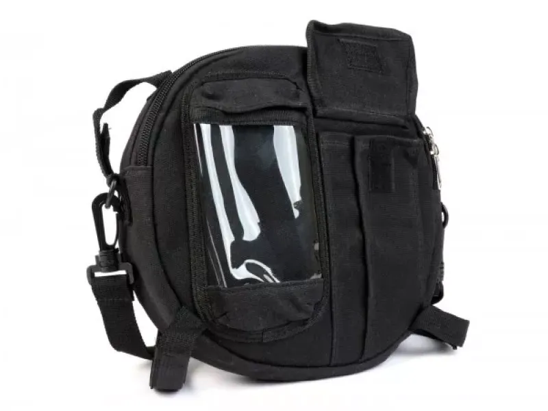 Tas Voor Reservewielhouder (Incl. Gsm-Hoesje (Tot 6,2 Inch, Bijv. IPhone 11) Moto Nostra Classic Waxed Canvas Geschikt Voor B V Vespa Lambretta  Zwart