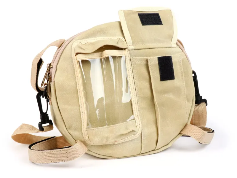 Tas Voor Reservewielhouder incl. GSM Hoesje Tot 6,2 Inch, bijv. iPhone 11)) MOTO NOSTRA Classic 'Waxed Canvas' Geschikt Voor b.v. Vespa, Lambretta Beige