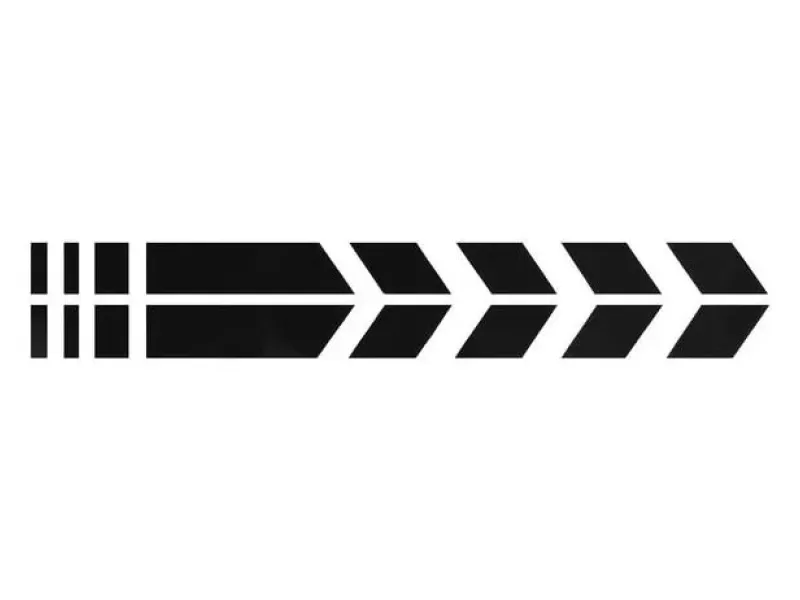 Reflecterende sticker - Pijl groot - Kleur: Zwart