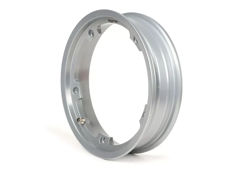 velg  BGM pro tubeless 2.10 10 inch, aluminium  vespa (type px)   vespa smallframe v50, 50n, special, pv, et3, pk50 125 (s/xl/xl2), largeframe px, t5, sprint, rally , gt/gtr, lml star, deluxe   zilver