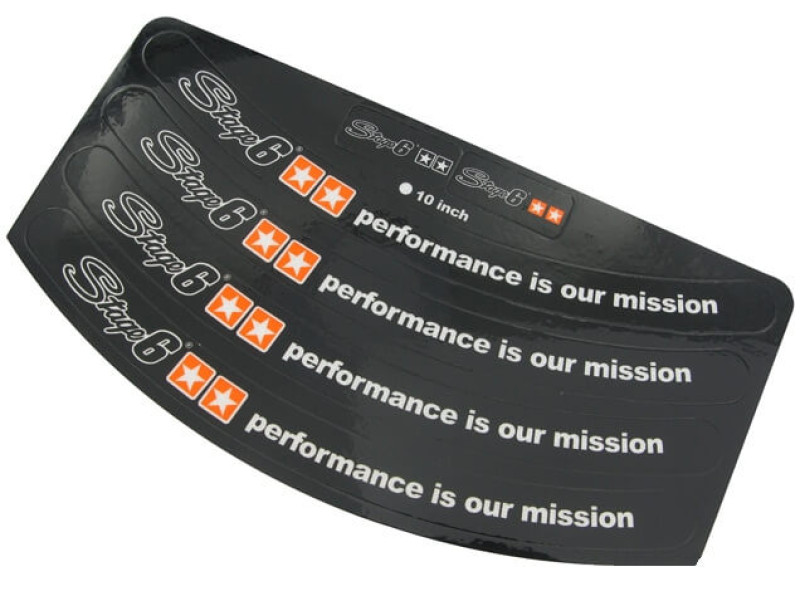 Velgrandsticker - Stage6 - Zwart (10 inch)