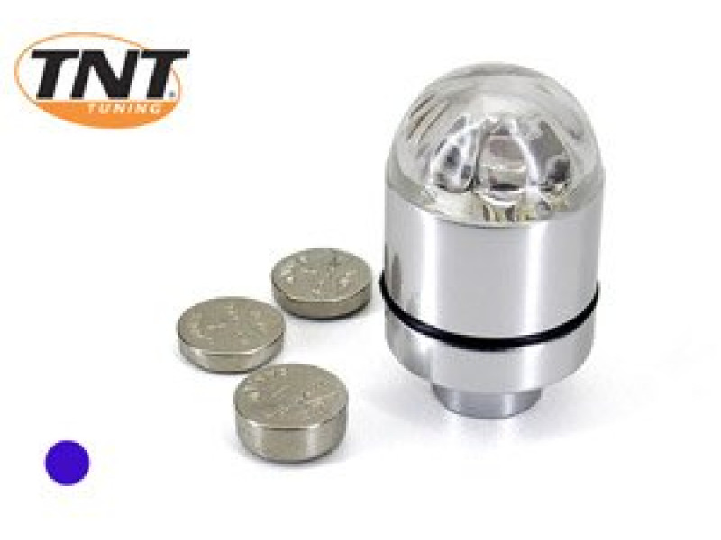 Ventieldop Zilver Met Blauw Led Tnt