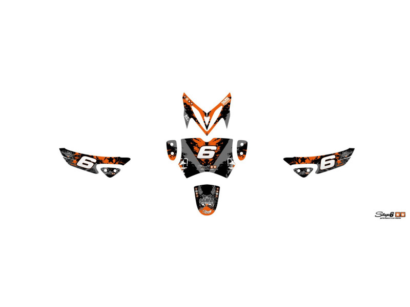 Stickerset Yamaha Slider Stage6 Oranje-Zwart 
