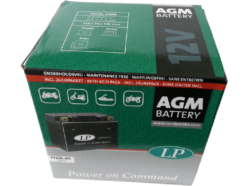 Scooter Accu - YTX5L-BS - 12 Volt 4 Ah (extra capaciteit, model iets hoger)
