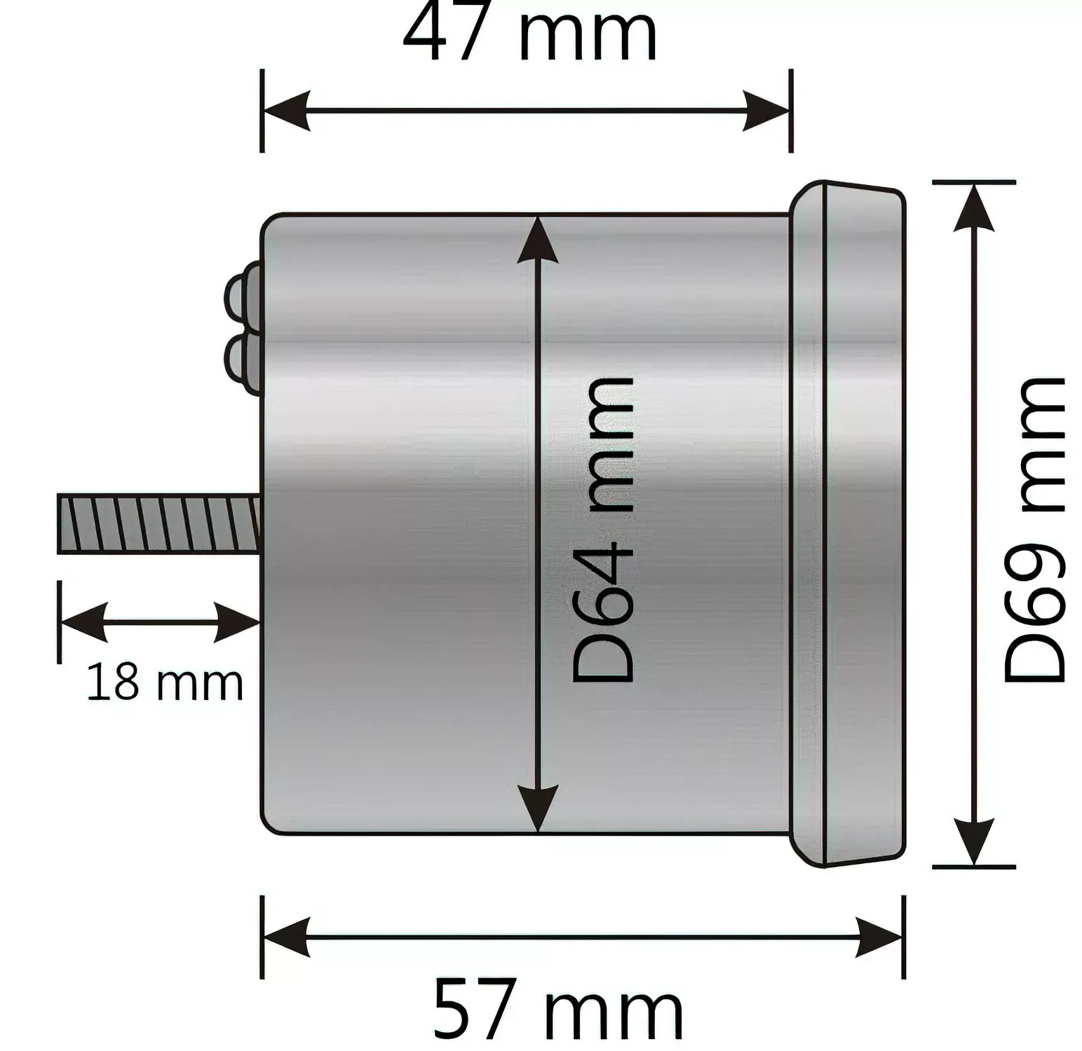 Snelheidsmeter 260KM/H + Controlelampjes Koso D64 Chrome