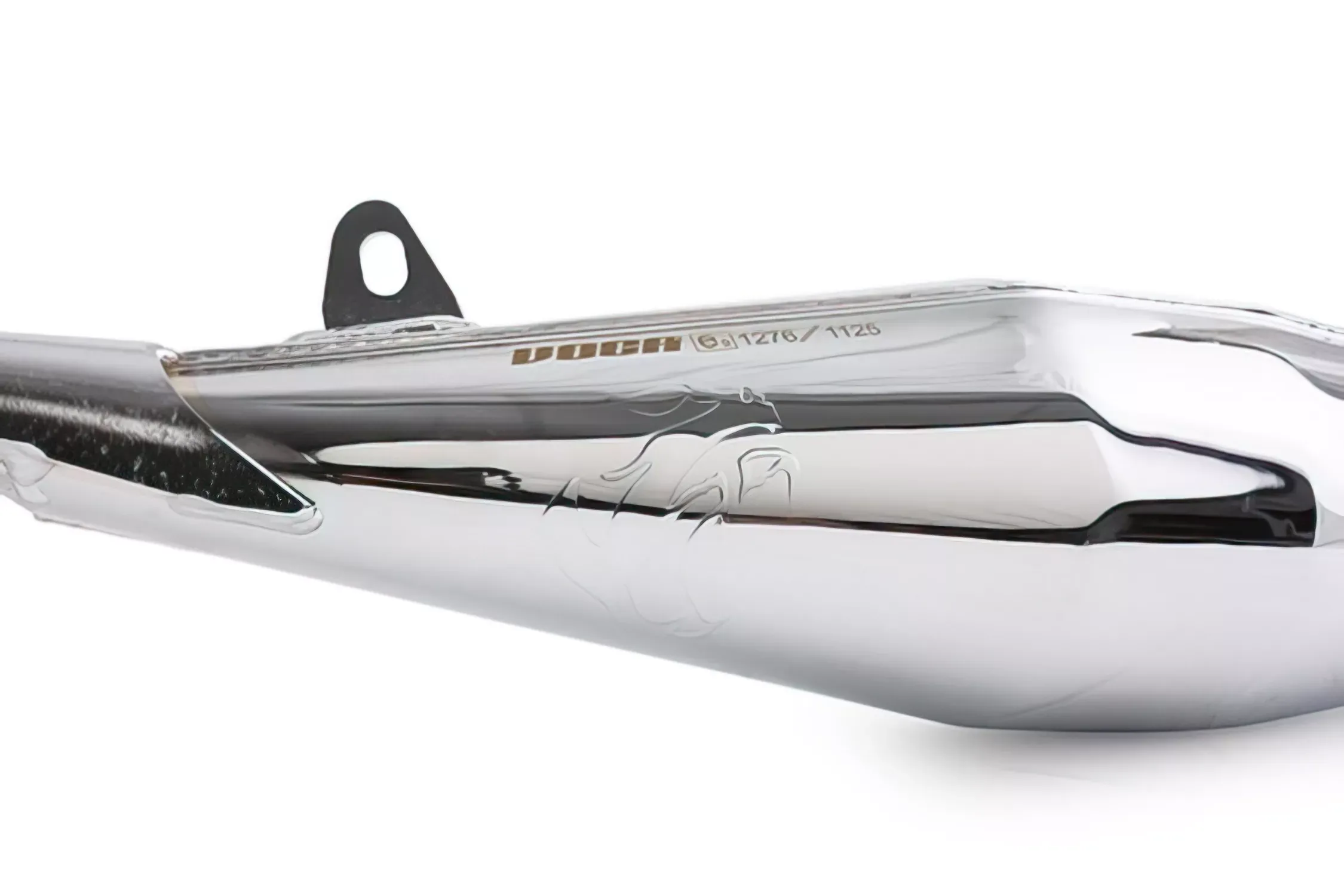 Voca RacingUitlaat 50/70CC Chroom / Rode Geluiddemper (CE) Minarelli AM6