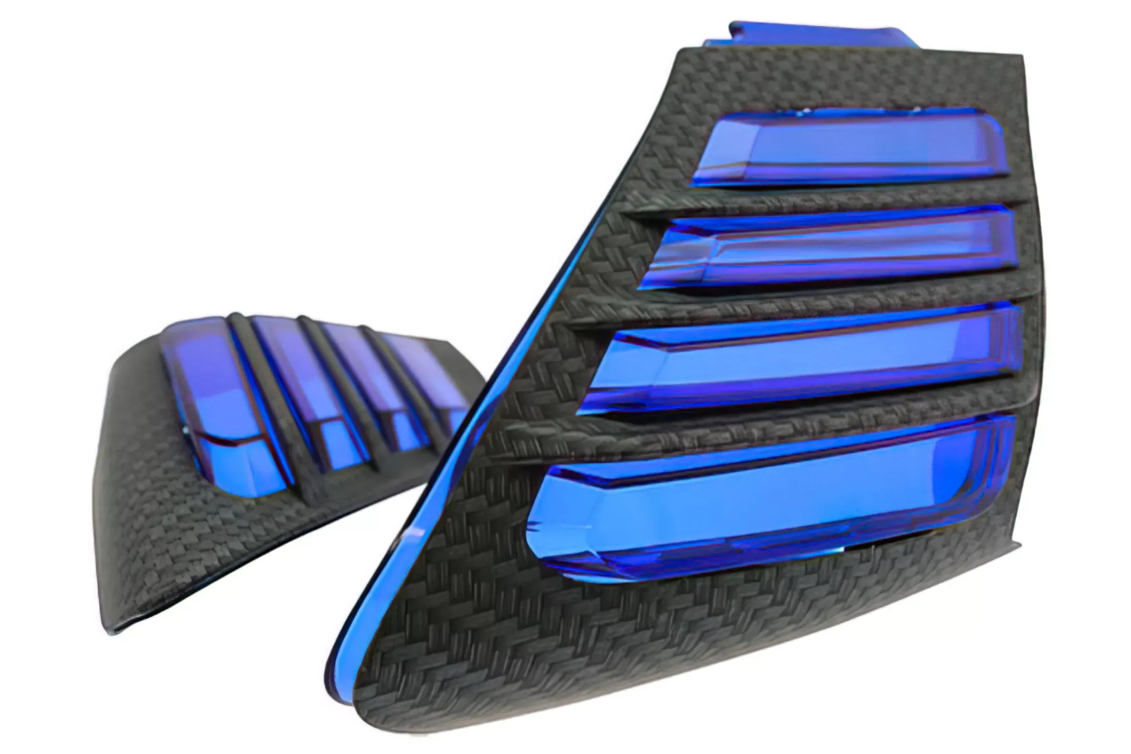 STR8 Zijpanelen / Ventilatiehoesjes Aprilia SR Fabriek Blauw / Carbon Look