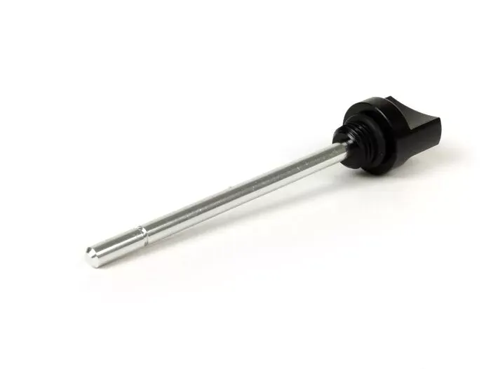olievuldop met peilstok  BGM pro, versnellingsbakolie  piaggio leader/quasar/hpe   vespa et4, lx, lxv, s, gt, gts, gtv, gtl 125 300cc   zwart geanodiseerd