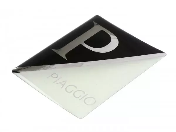 3d Sticker Badge Hoornkap Oem Kwaliteit Vespa Piaggio Rechthoekig  Vespa Px Lusso Arcobaleno ( 2001) Vespa et2 et4 Gt125 gtl gtv Gts125 lx lxv s 50 125  Kunststof Zelfklevend  Zwart Wit