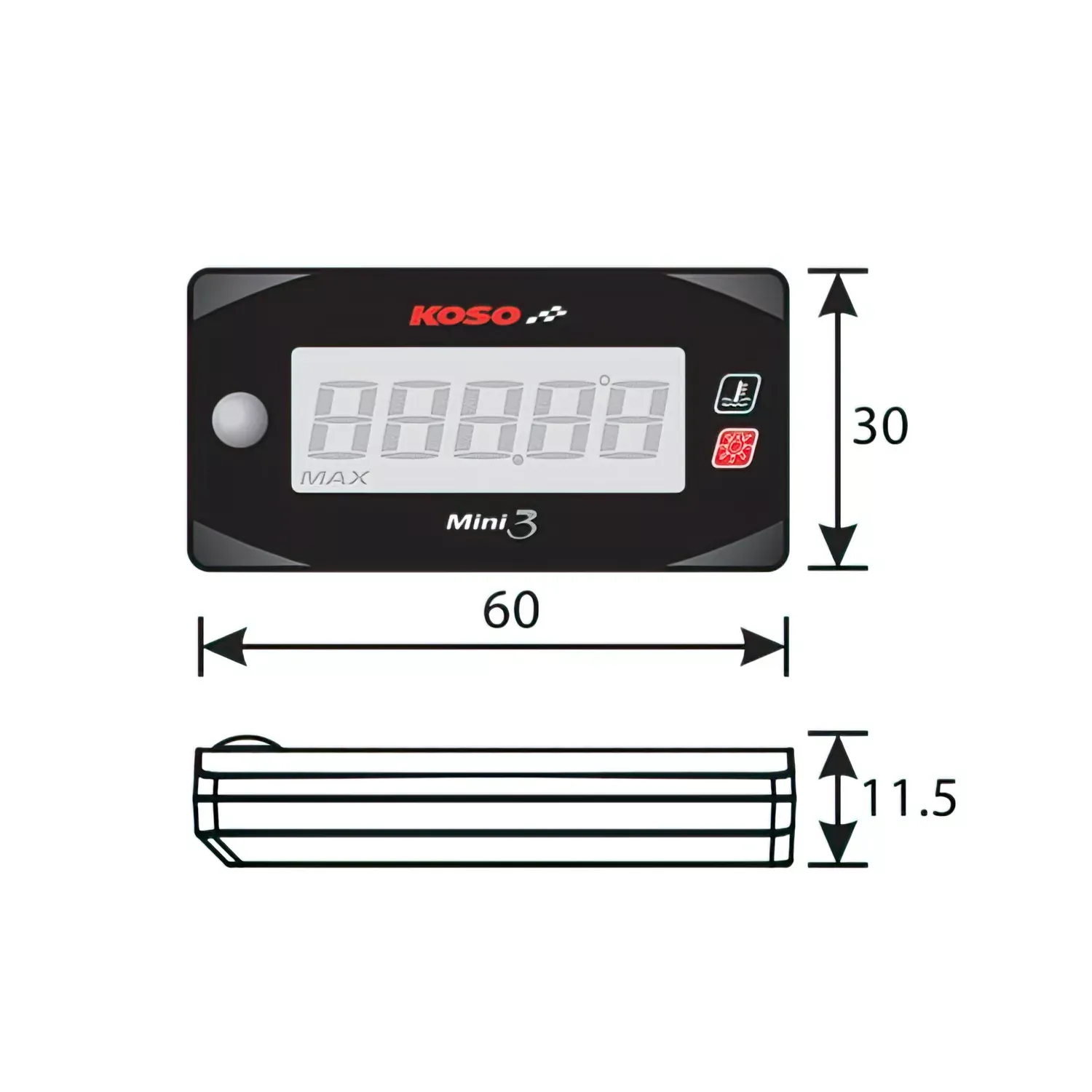 Brandstofmeter Koso Mini Digitale Stijl 3