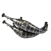 Uitlaat Twee Cilinder KRM 100 Minarelli Horizontaal