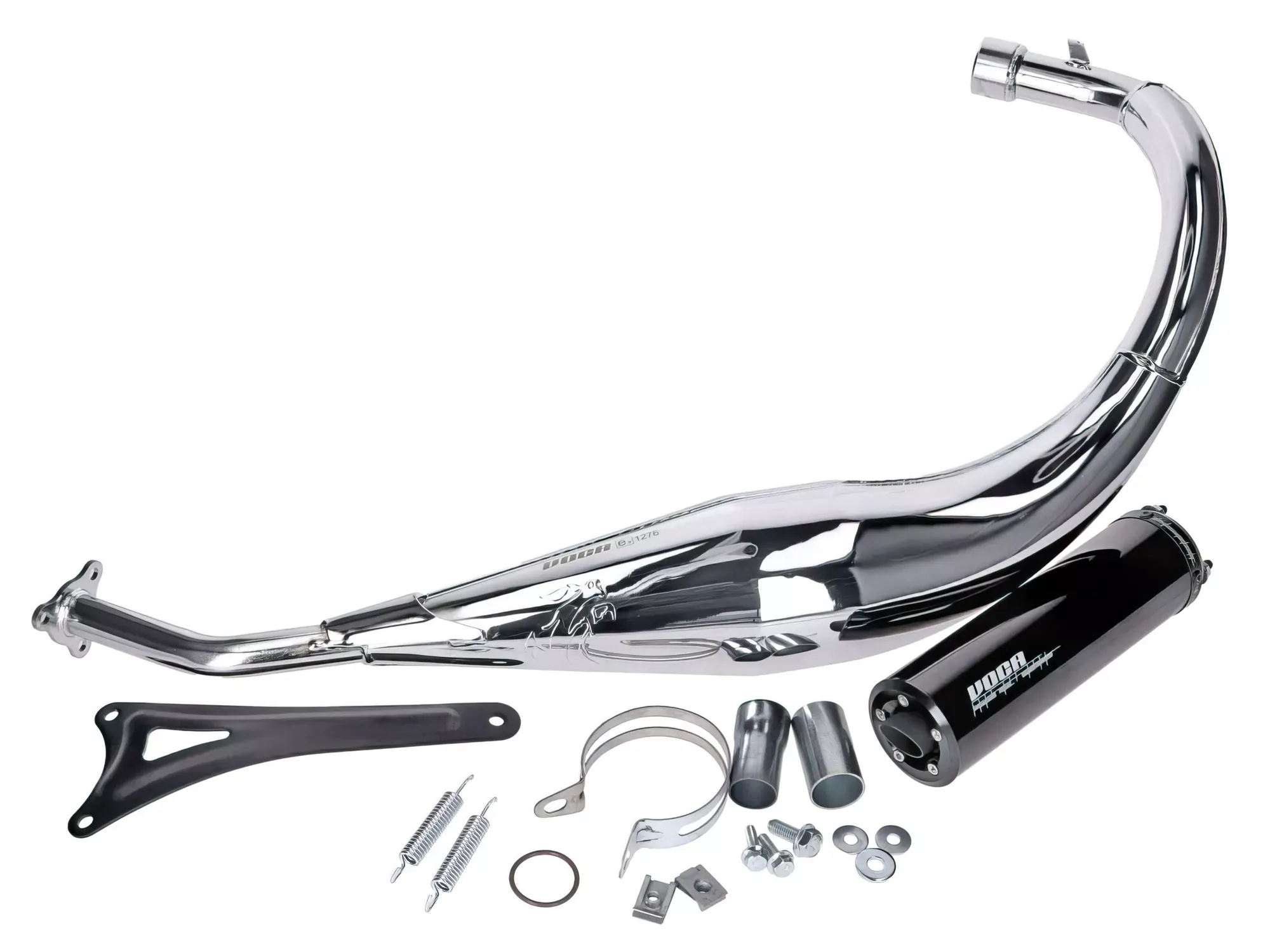 Uitlaat Voca 50/70CC (CE) Chroom / Zwart Aluminum Geluiddemper Beta RR 2012