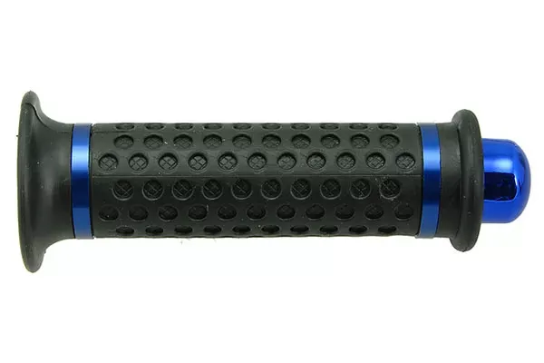 Grips STR8 Dome Met  Ronde  Eindkaappen Zwart / Geanodiseerd Blauw