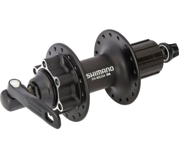 Achternaaf Shimano FH-M525 8/9/10 Speed  36 Gaats 6 Bouts Remschijfbevestiging Zwart
