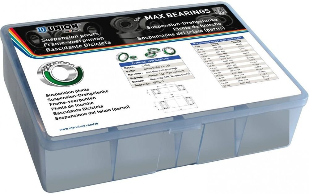 Assortimentsdoos Met MAX Kogellagers Marwi Voor Frame Veerpunten