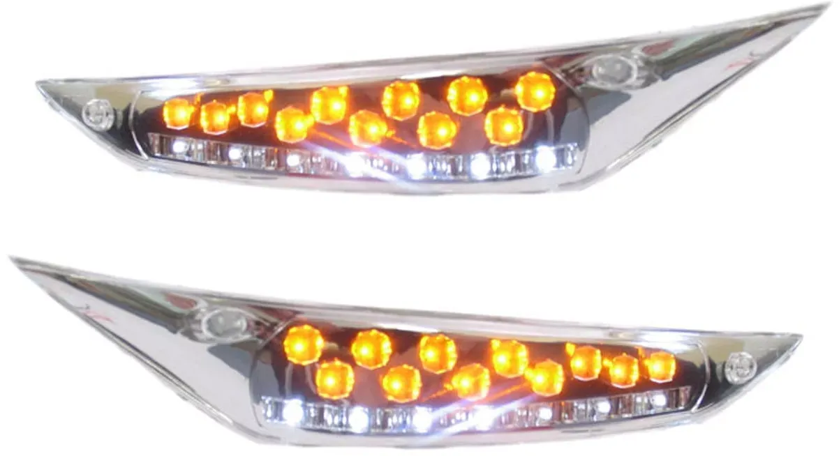 LED Knipperlicht Piaggio Zip 2000 Audi look - Chroom voorkant (links + rechts)