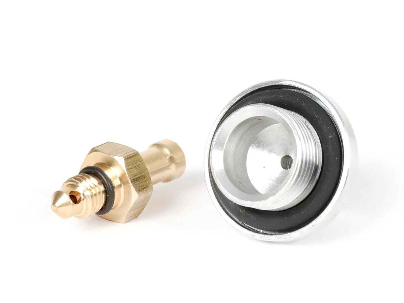 Banjobout Voor Vlotterkamer Met Aftapplug  Polini CP 17,5 24